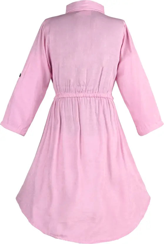 Girls Midi/Knee Length Party Dress cslp1061bpnk