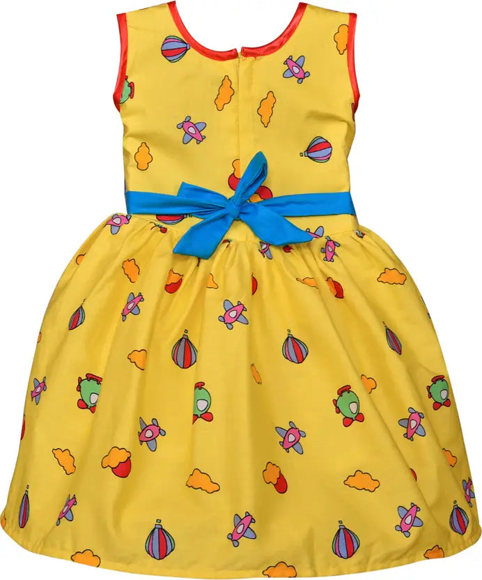 Girls Midi/Knee Length Casual Dress ctn365ylw