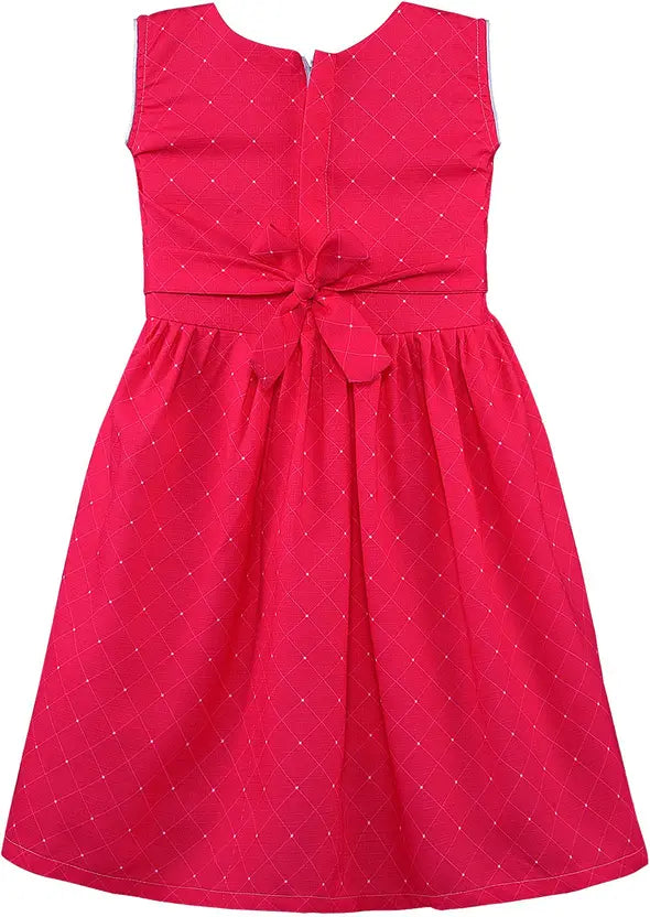 Girls Midi/Knee Length Casual Dress ctn374pnk