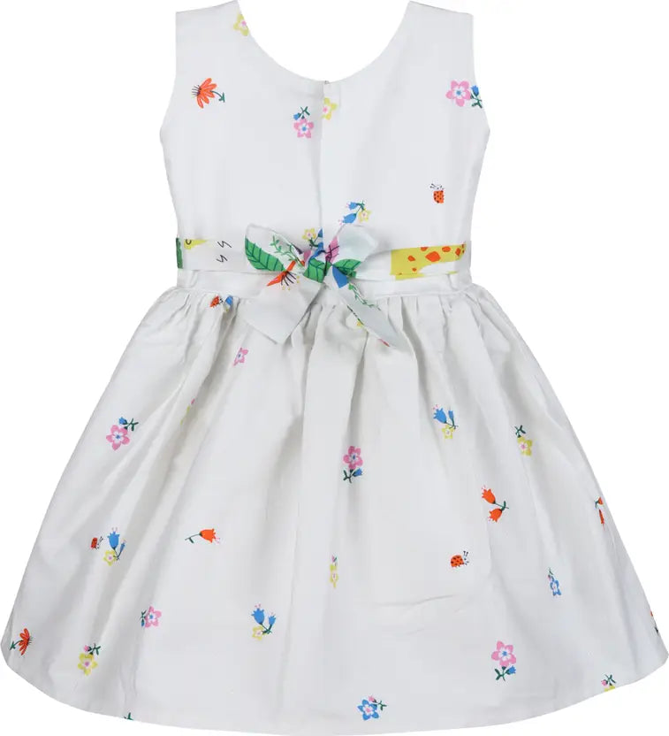 Girls Midi/Knee Length Casual Dress ctn616wht