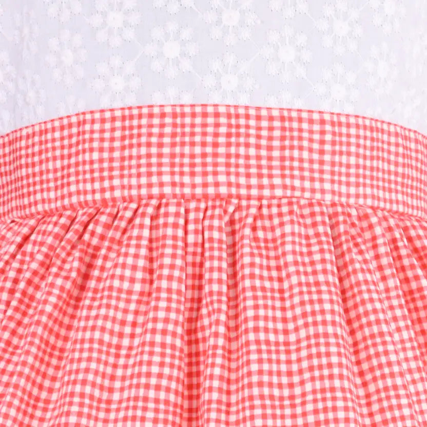 Girls Midi/Knee Length Casual Dress ctnp656wht