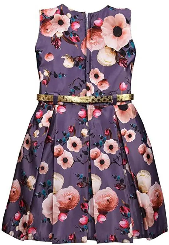 Girls Midi/Knee Length Casual Dress fe2804blu