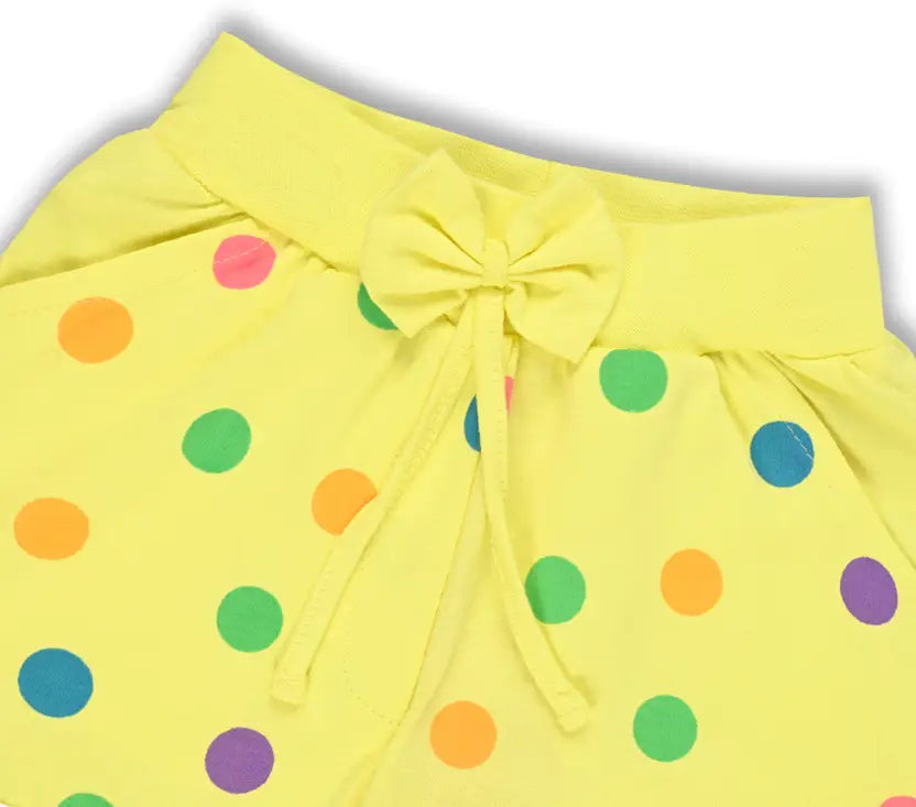 Girls Cotton Polka Print Summer Shorts