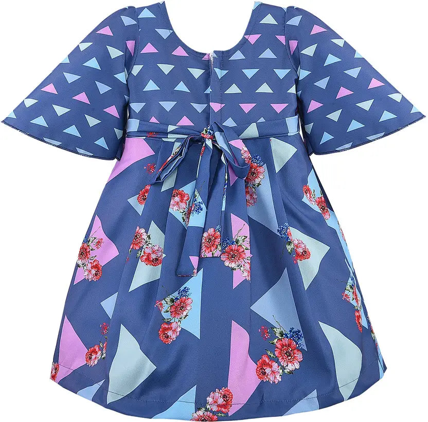 Girls Midi/Knee Length Casual Dress stn737blu
