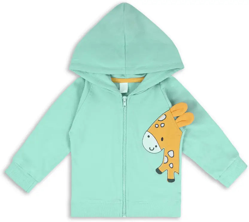 Unisex Cotton Applique Full Sleeve Hooded Sweatshirt
