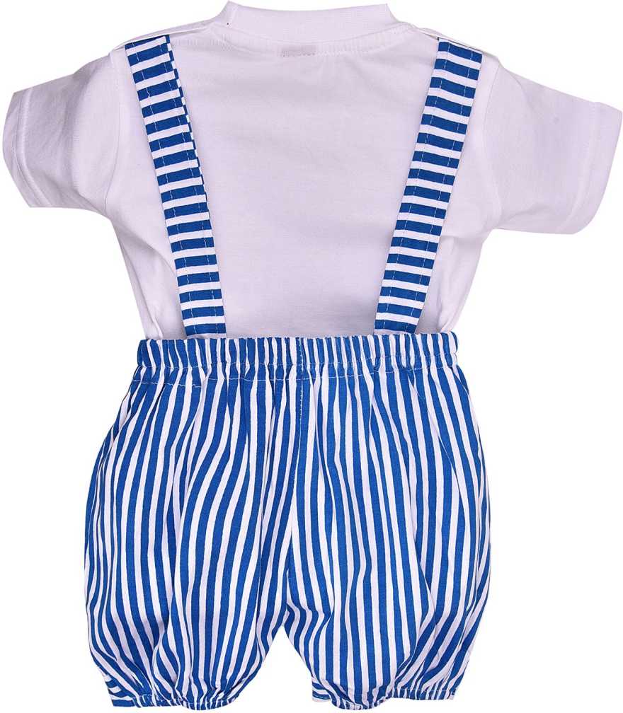 Dungaree For Boys & Girls Casual Striped Polycotton