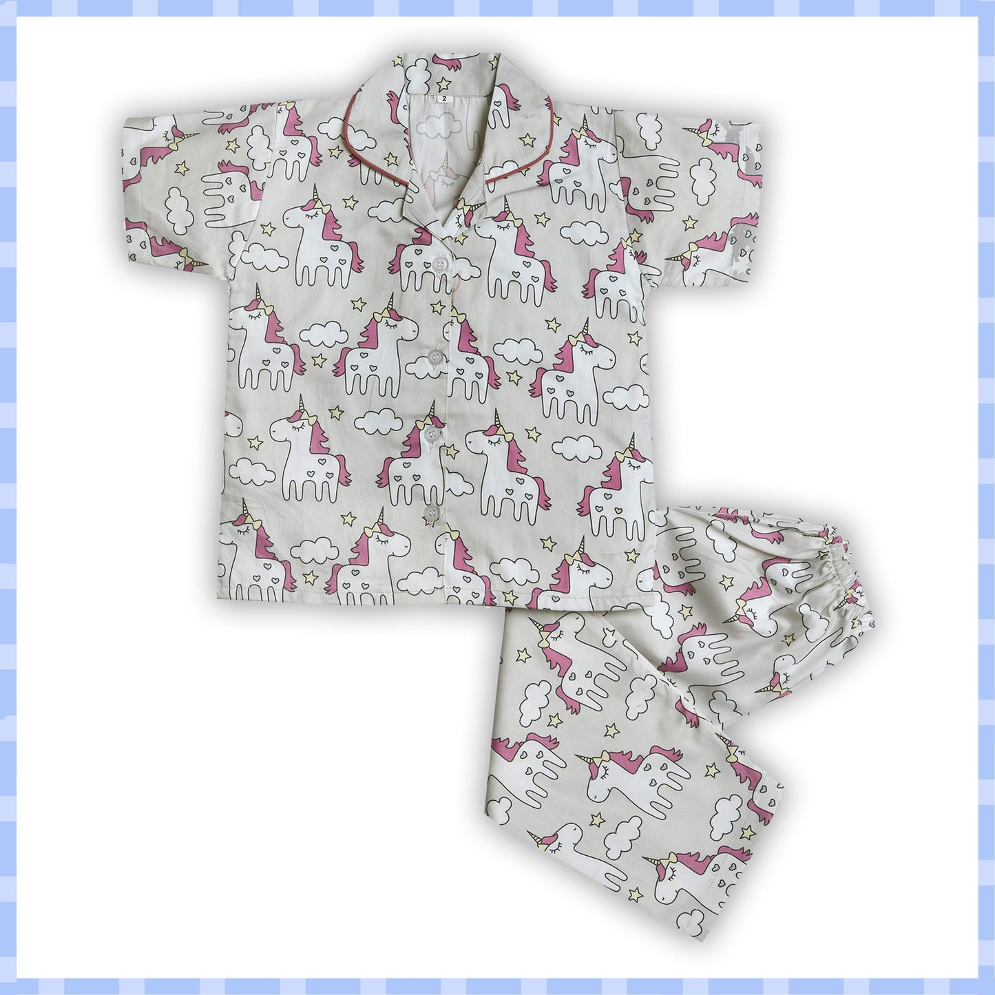 Unisex Printed Top and Bottom Pyjamas Night Dress