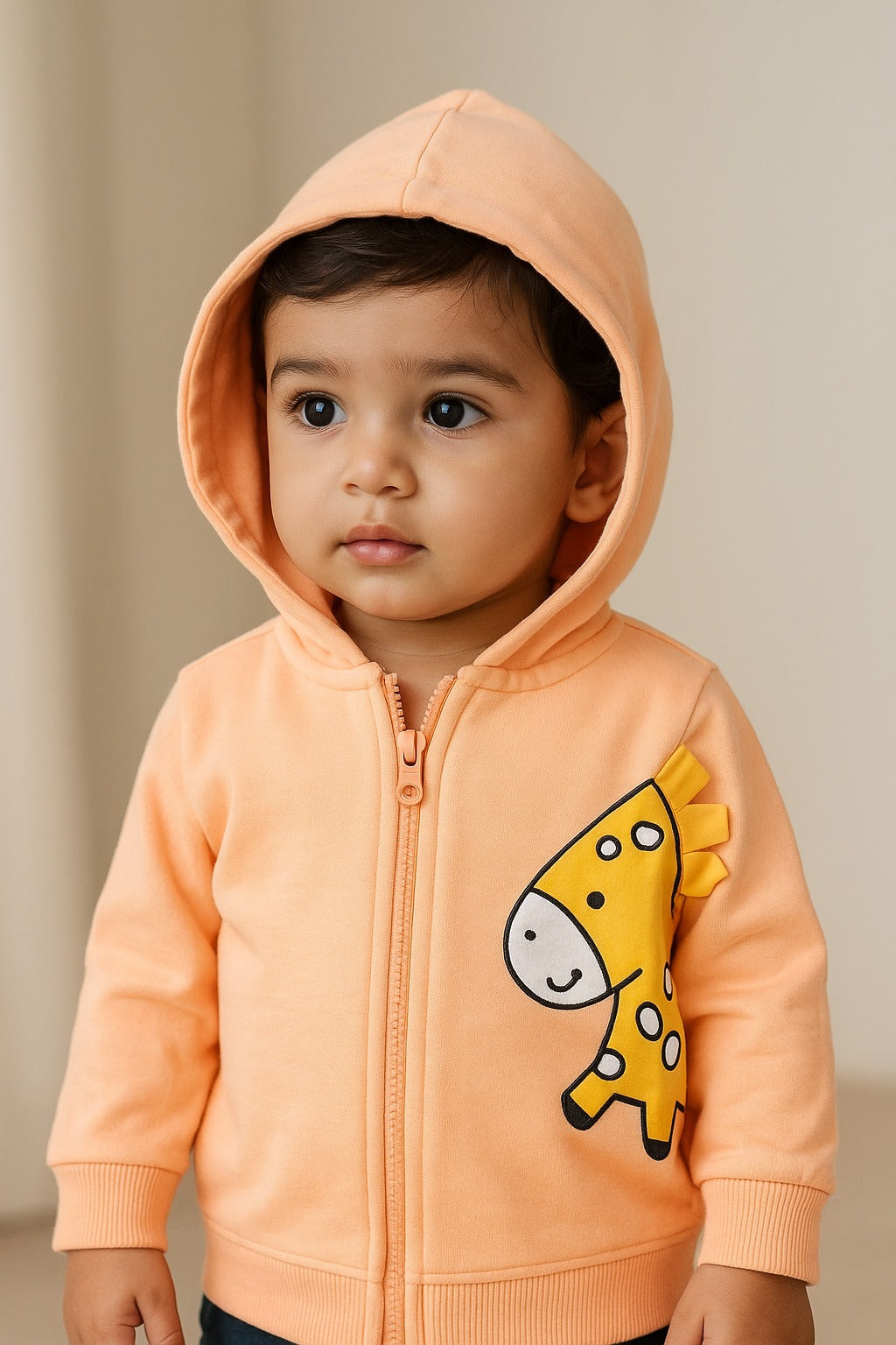 Unisex Cotton Applique Full Sleeve Hooded Sweatshirt