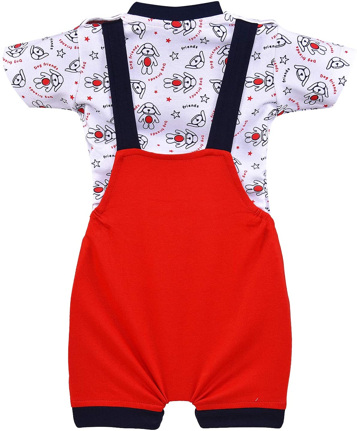 Unisex Dungaree Dress for Baby Boys-Baby Girls-(bt32rd)
