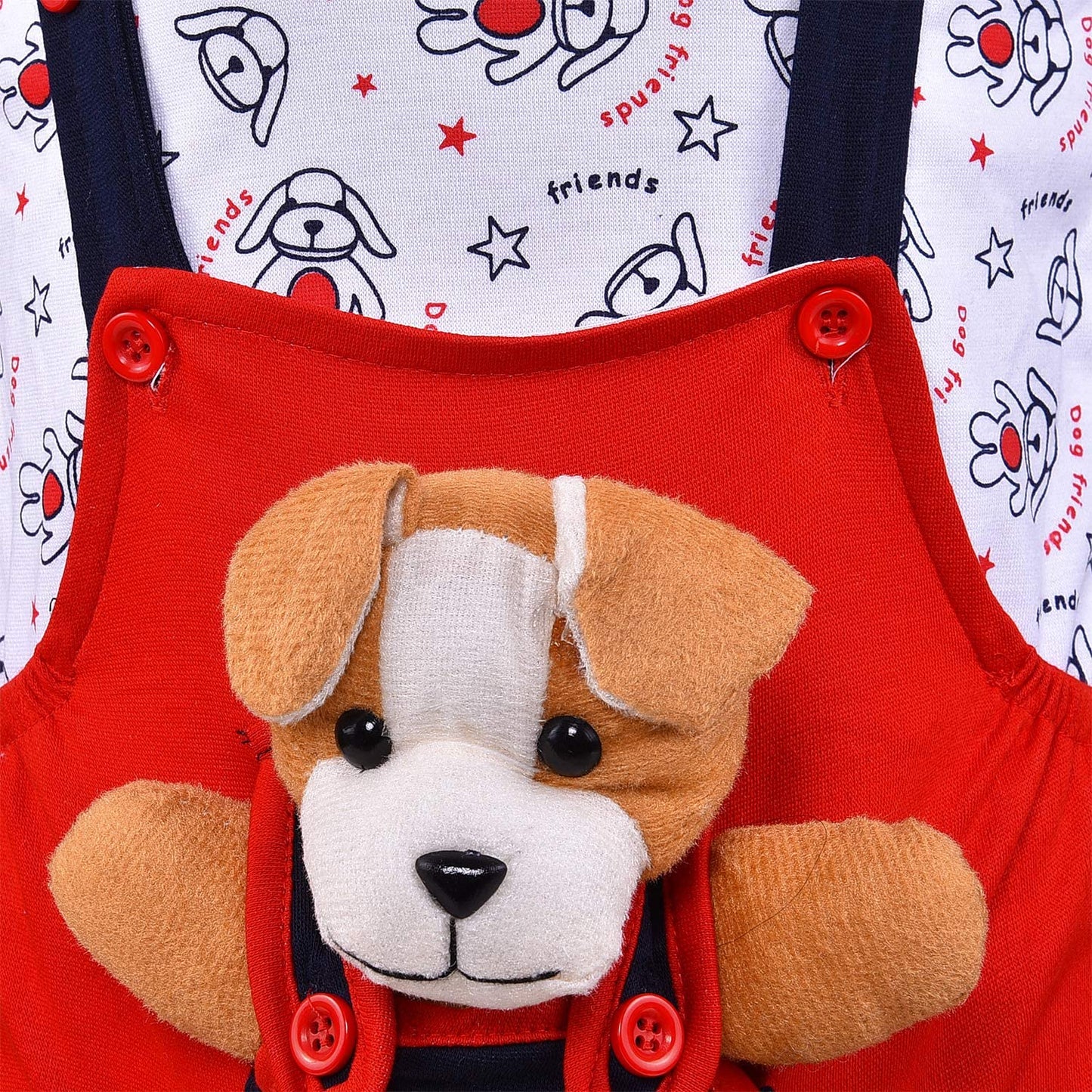 Unisex Dungaree Dress for Baby Boys-Baby Girls-(bt32rd)