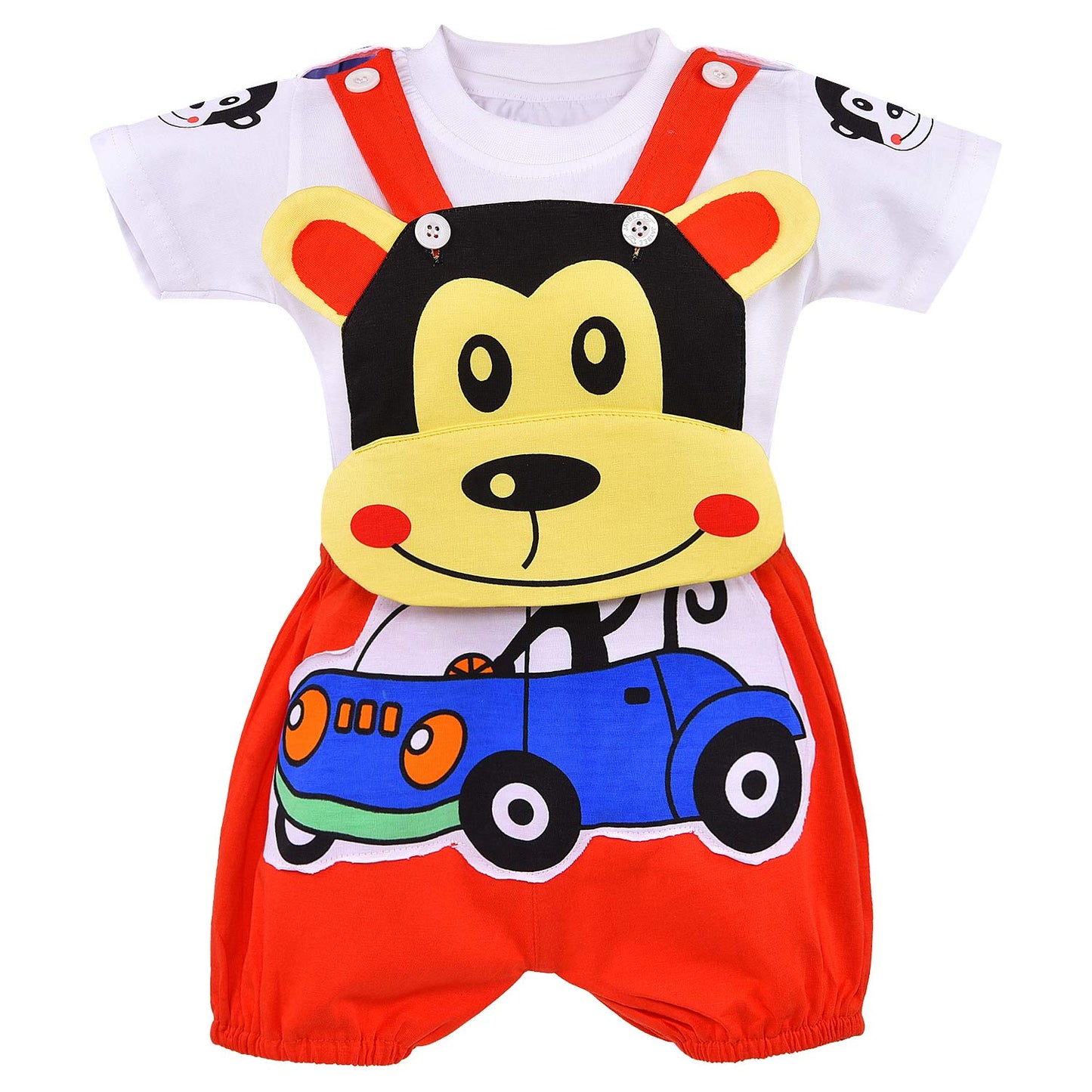 Kids Dungaree Dress For Baby Girls-(bt46rd)