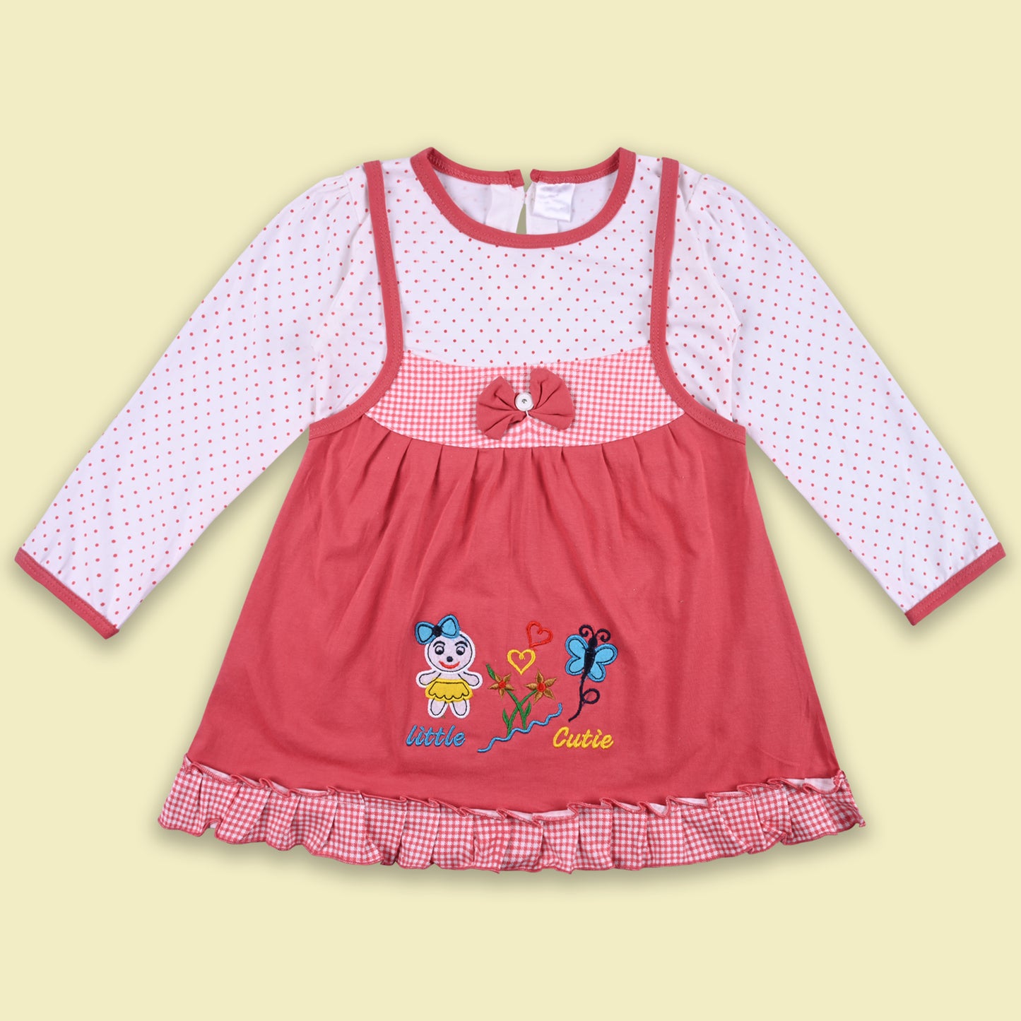 Girls Polka And Applique Print Top And Pant Full Sleeve Clothing Se