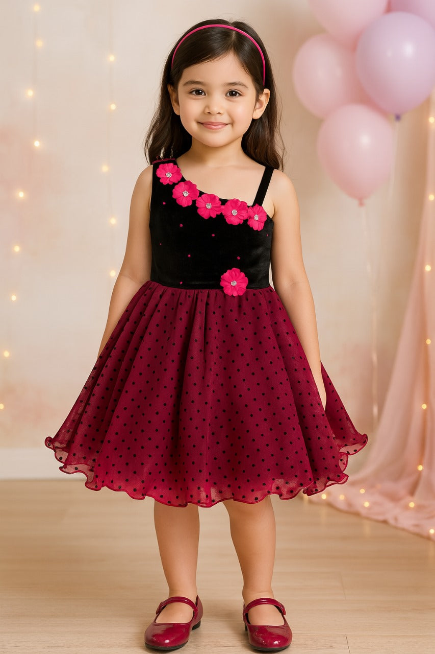 Baby Girls Frock Birthday Dress for Girls - Net - (bxa199pnk)