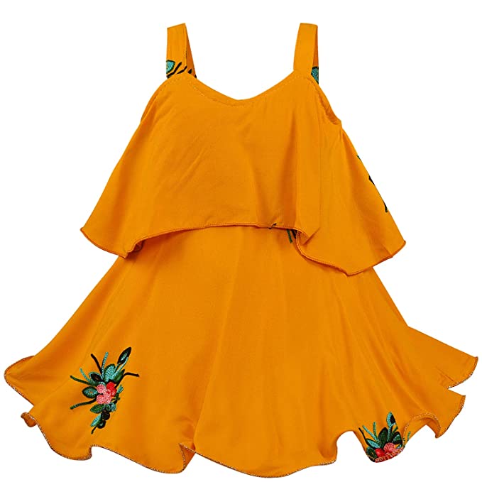 Girls Flowered Designed Frock Dress