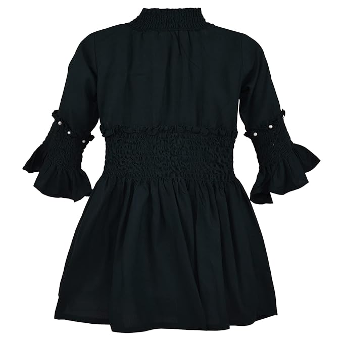 Girls Flared Sleeves Smocking Casual Dress