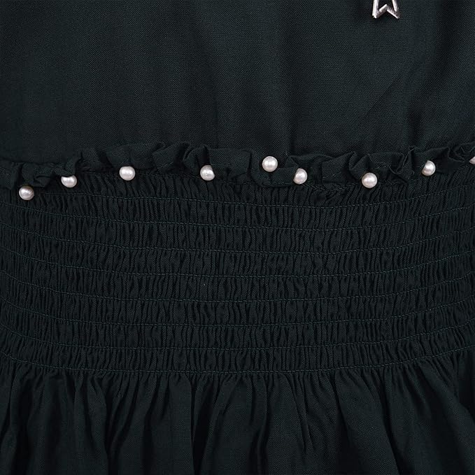 Girls Flared Sleeves Smocking Casual Dress