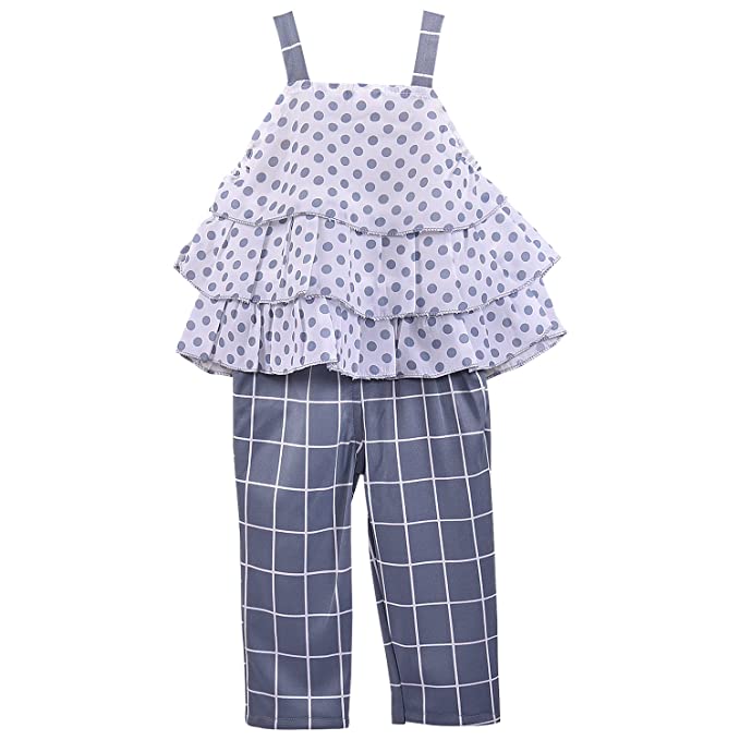 Baby Girls Top and Pant Dress For Girls-(csl288gry)