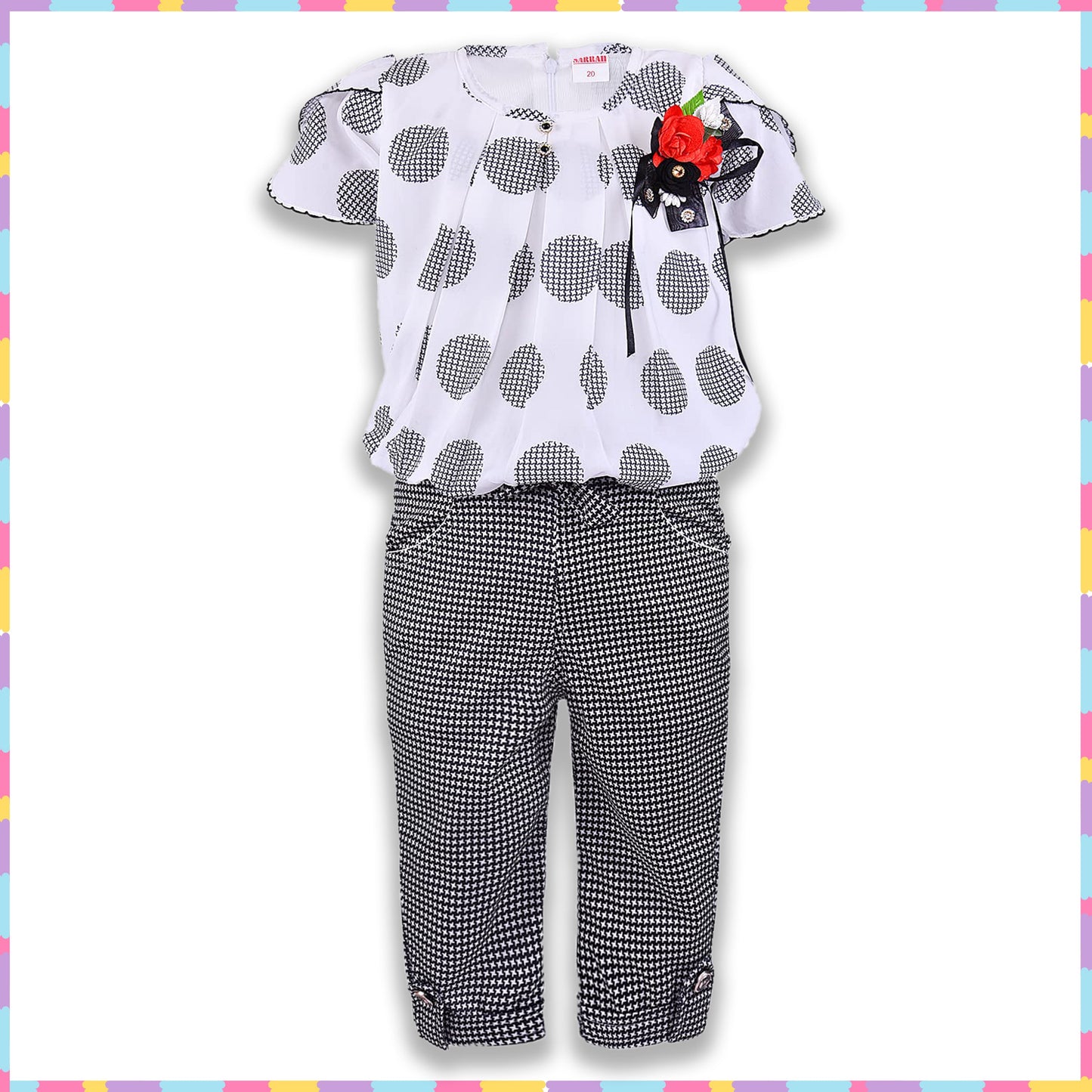 Baby Girls Top and Pant Dress For Girls-(csl328gry)
