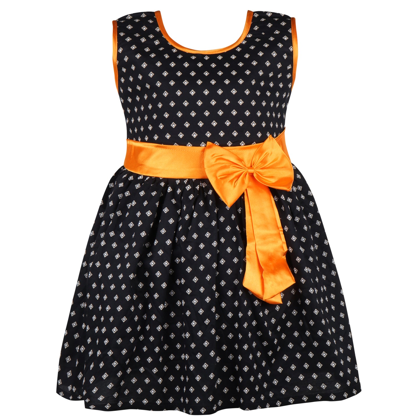 Girls Floral Bow Cotton Casual Dress