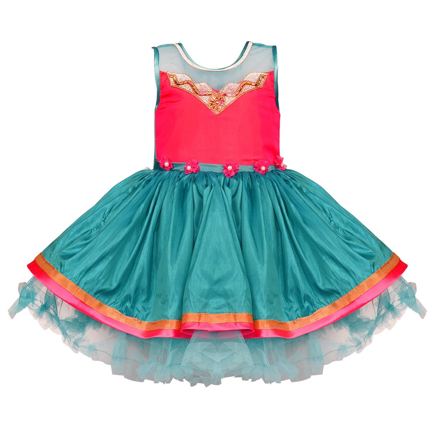 Baby Girls Party Wear Frock Birthday Dress For Girls fe2651grn - Party Wear - frocks Party Wear - baby dress