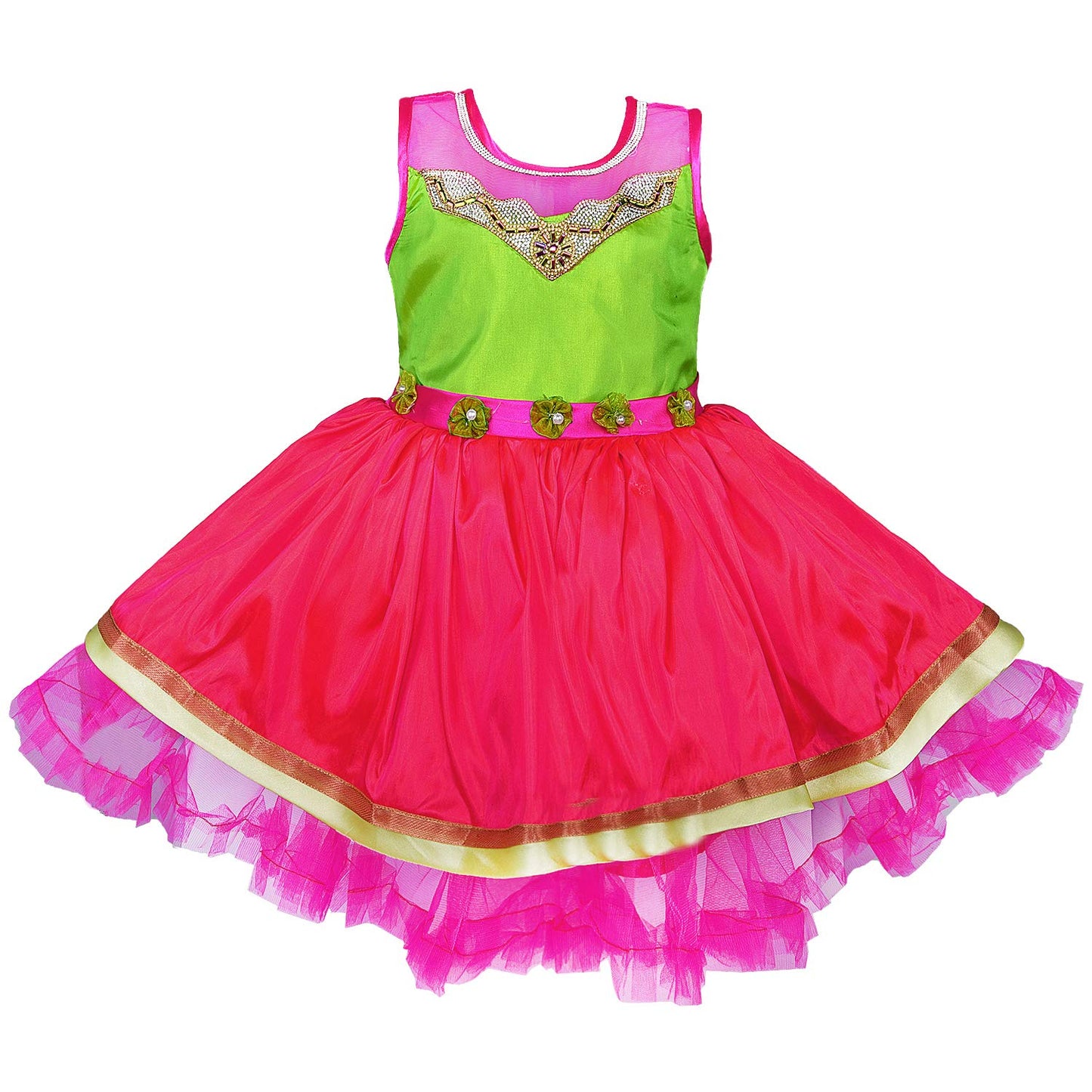 Baby Girls Party Wear Frock Birthday Dress For Girls fe2651pnk - Party Wear - frocks Party Wear - baby dress