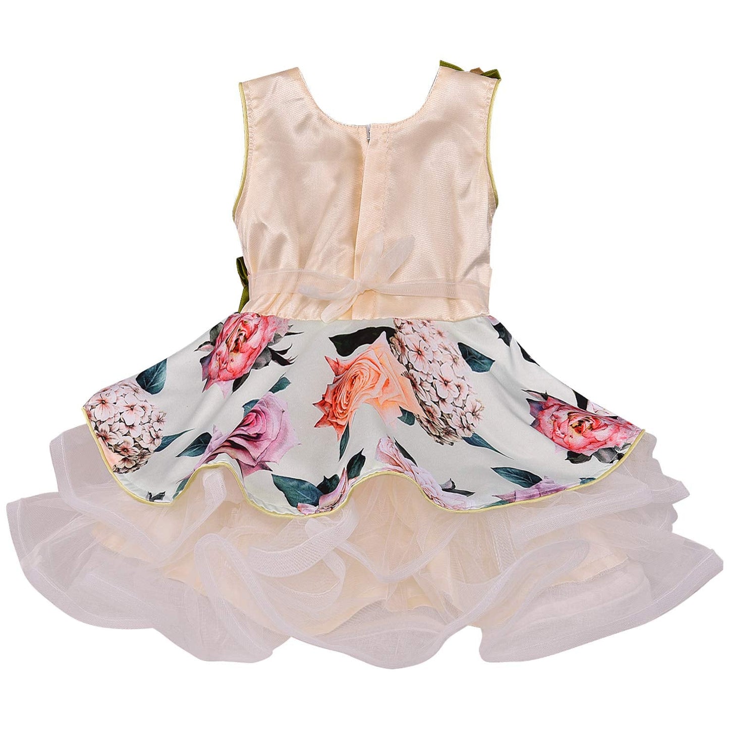 Baby Girls Dress Birthday Frocks for Girls - Satin - (fe2729grn)