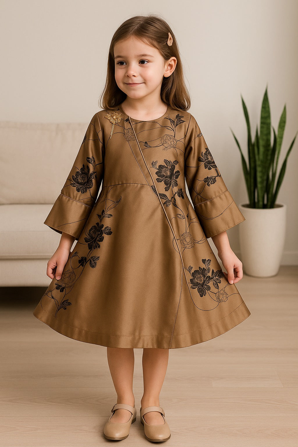Baby Girls Partywear Dress Frocks For Girls (fe2788bwn)