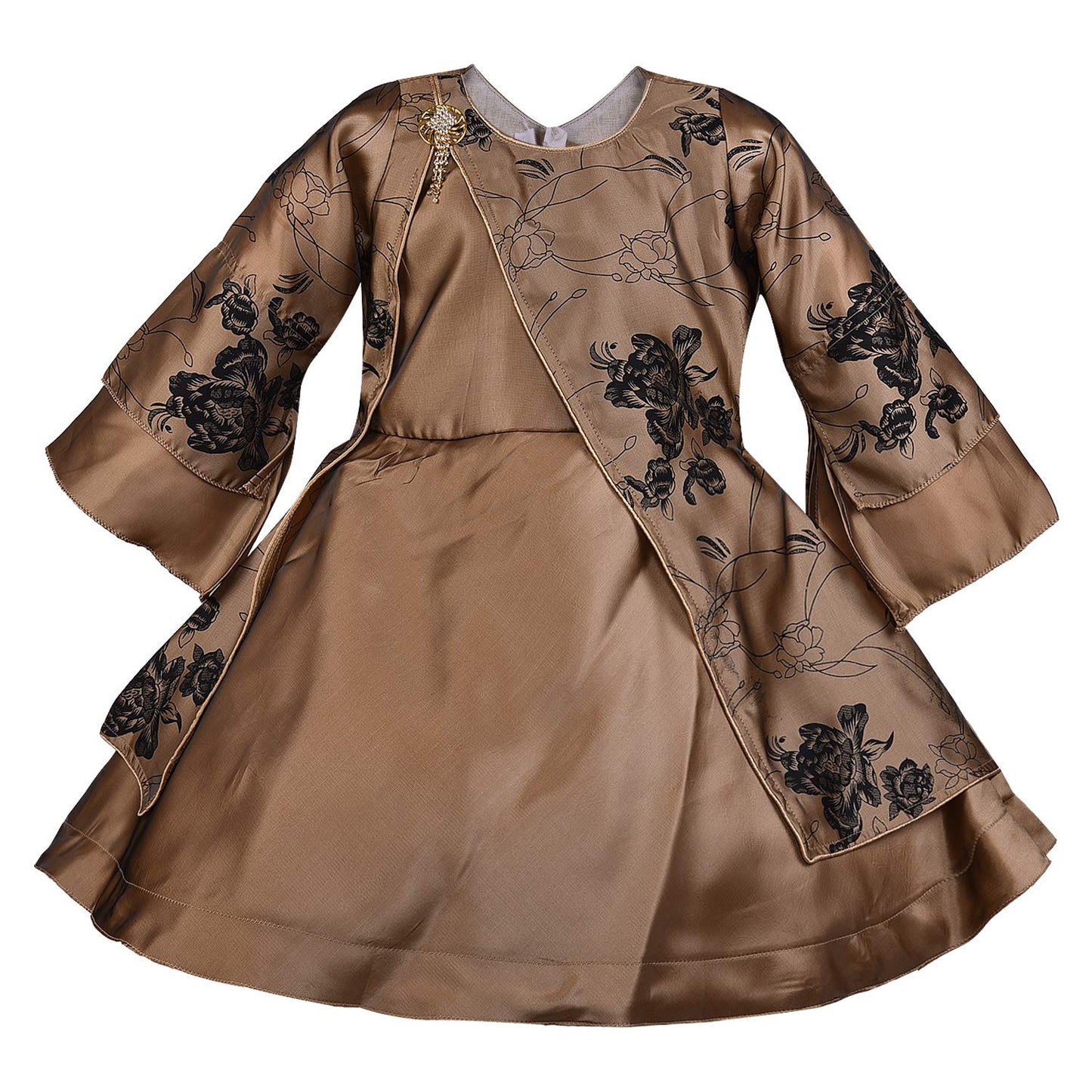 Baby Girls Partywear Dress Frocks For Girls (fe2788bwn)