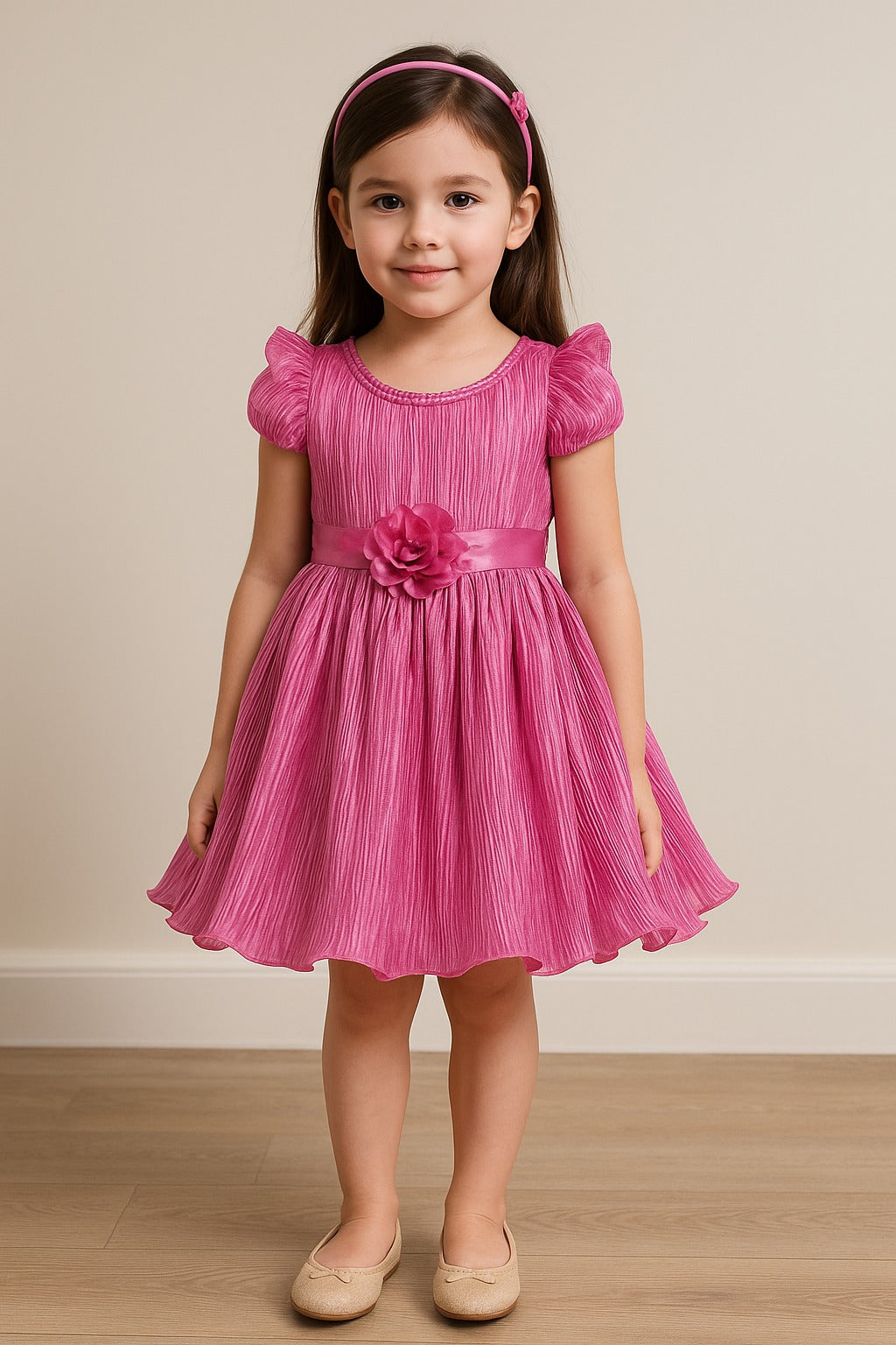Baby Girls Partywear Frocks Dress For Girls (fe2789pnk)