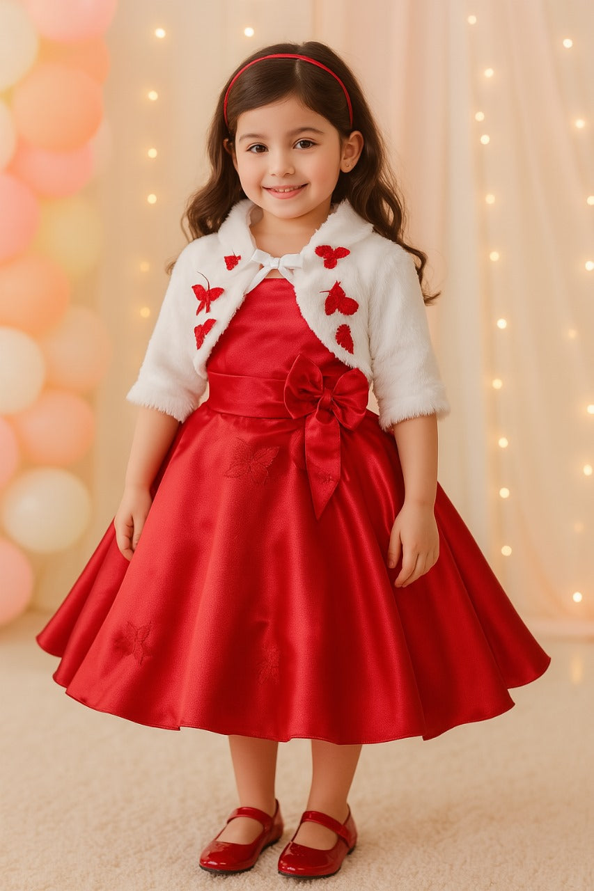 Girls Party Wear Frock Dress With Jacket