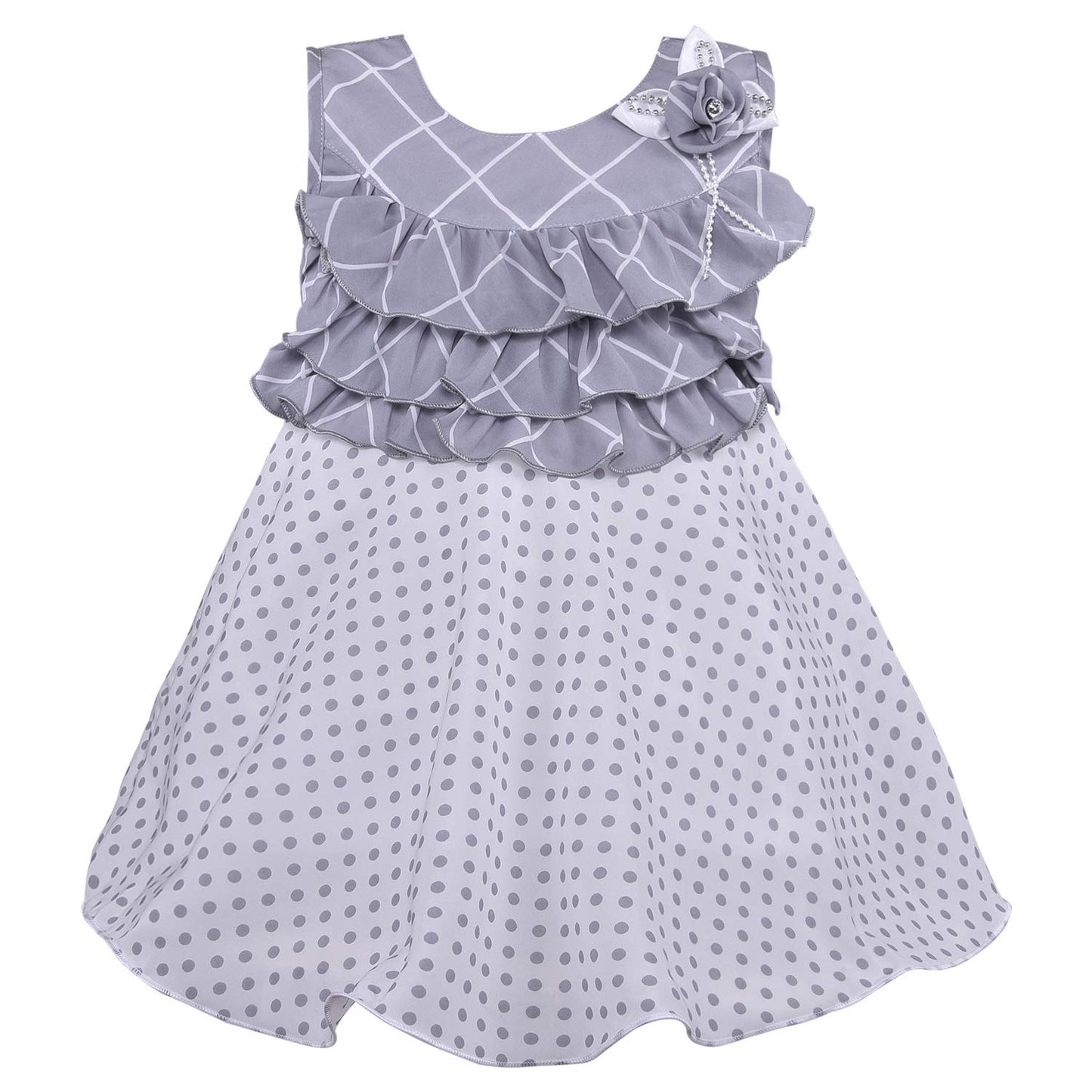 Baby Girls Dress Frock-fe2813gry - Party Wear - frocks Party Wear - baby dress