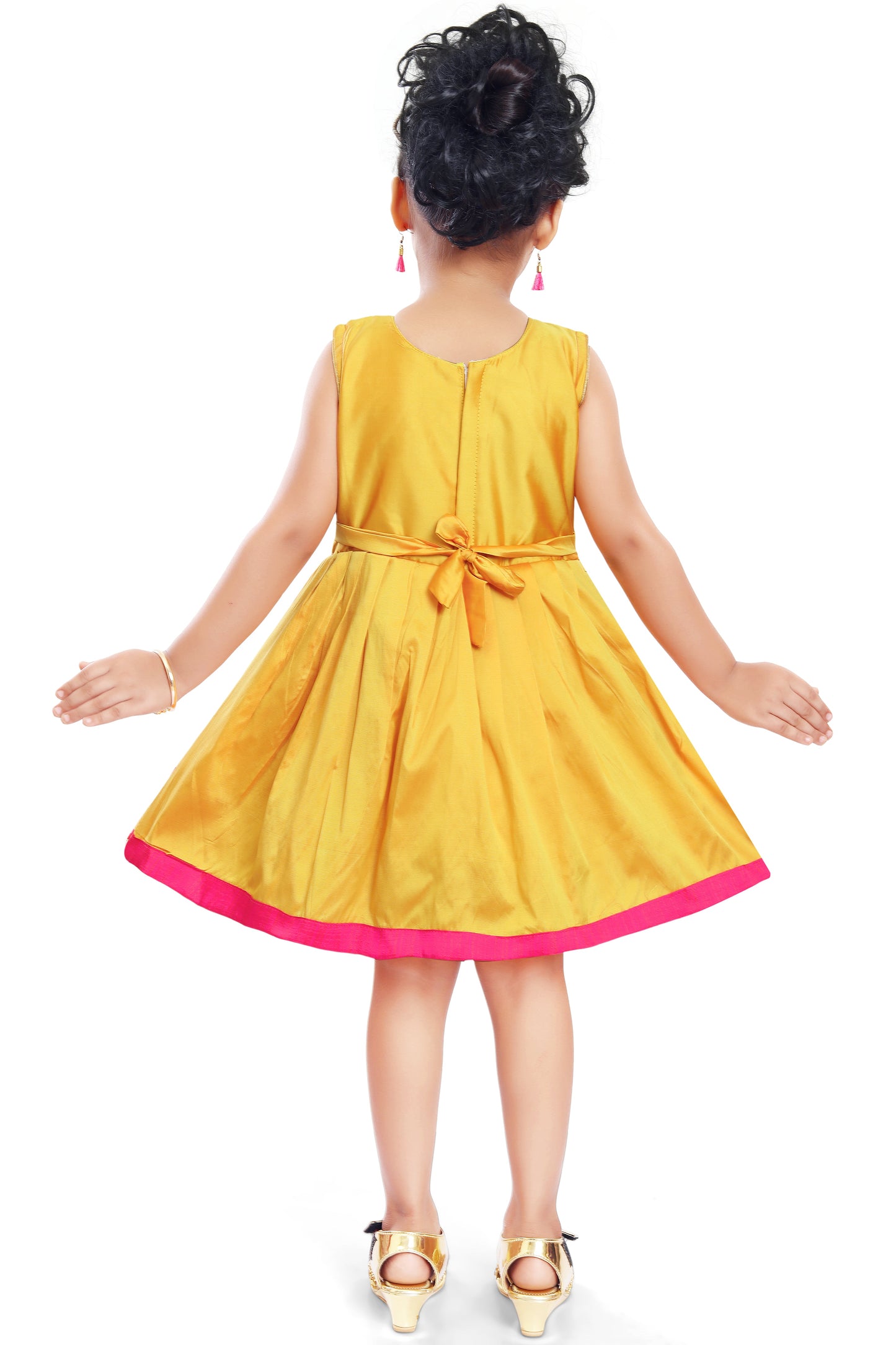 Baby Girls Silk Embroidered Ethnic Frock Dress