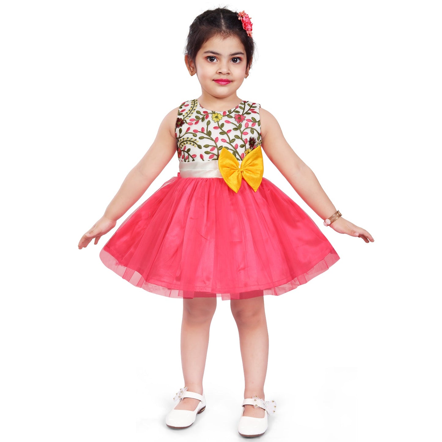 Baby Girls Partywear Frocks Dress For Girls (fe2915pnk)