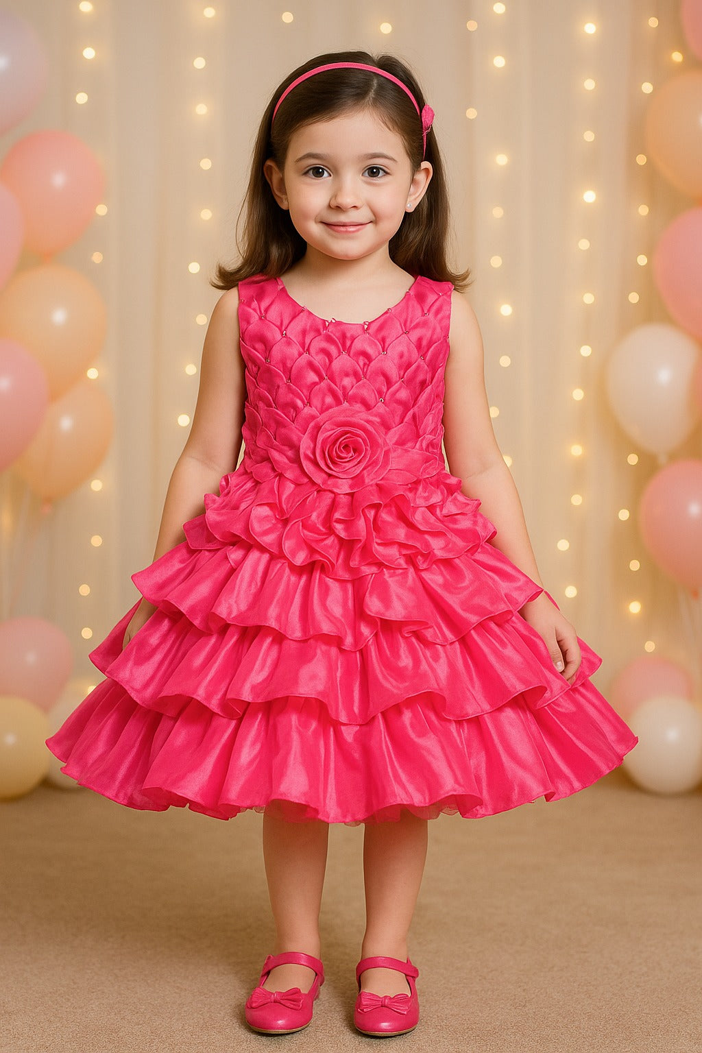 Kids Birthday Dress Frock (fe2921pnk)
