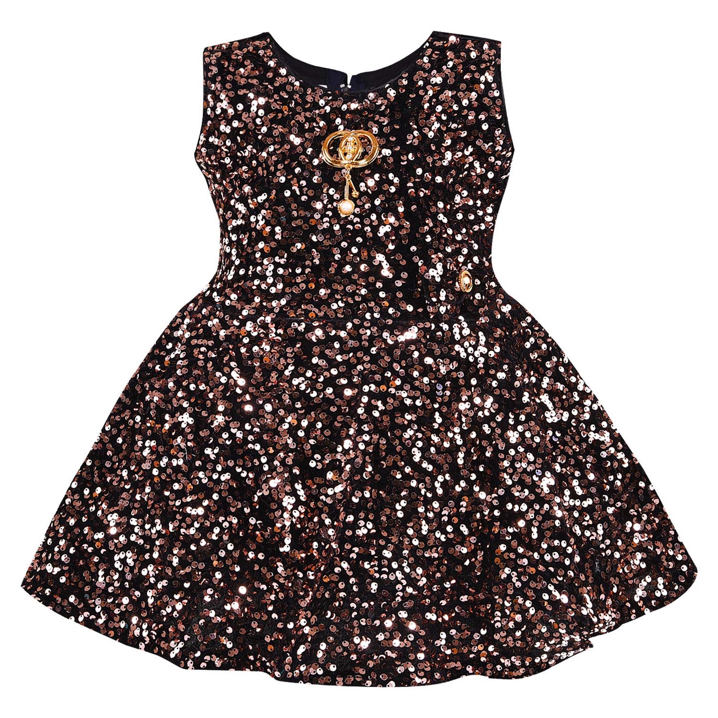 kids Partywear Dress Frock (fe2928bwn)