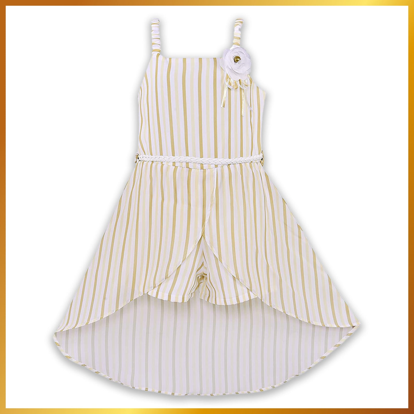 kids Partywear Dress Frock (fe2930ylw)