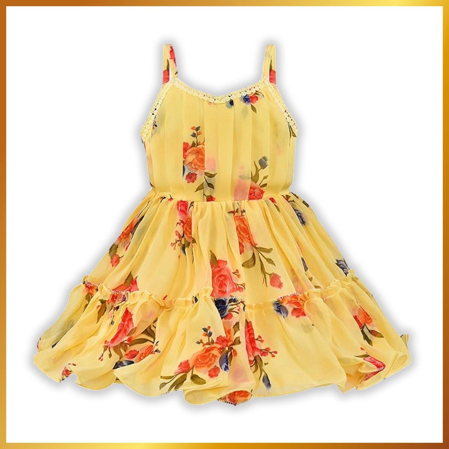 Girls Floral Strappy Dress fe3149y