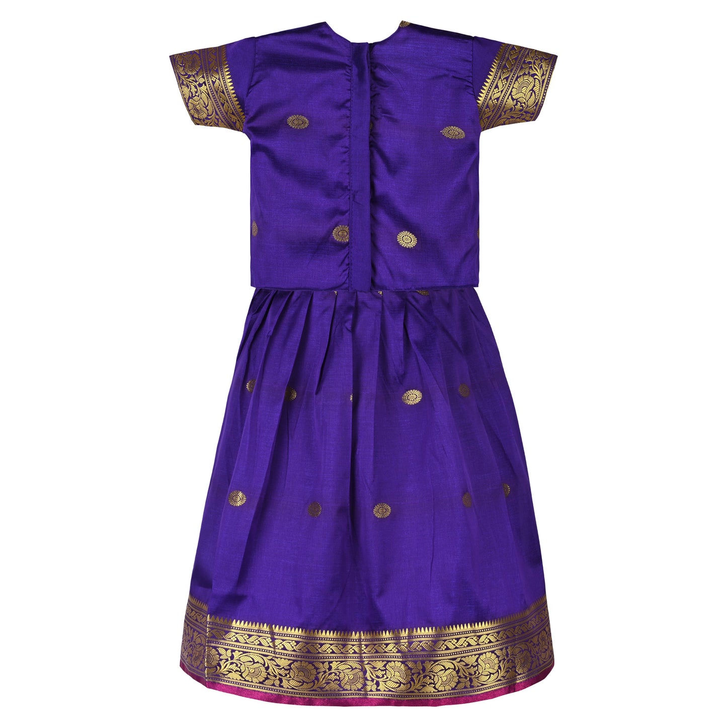 Baby Girls Ethnic Silk Pattu Pavadai Dress | Girls Lehenga Choli