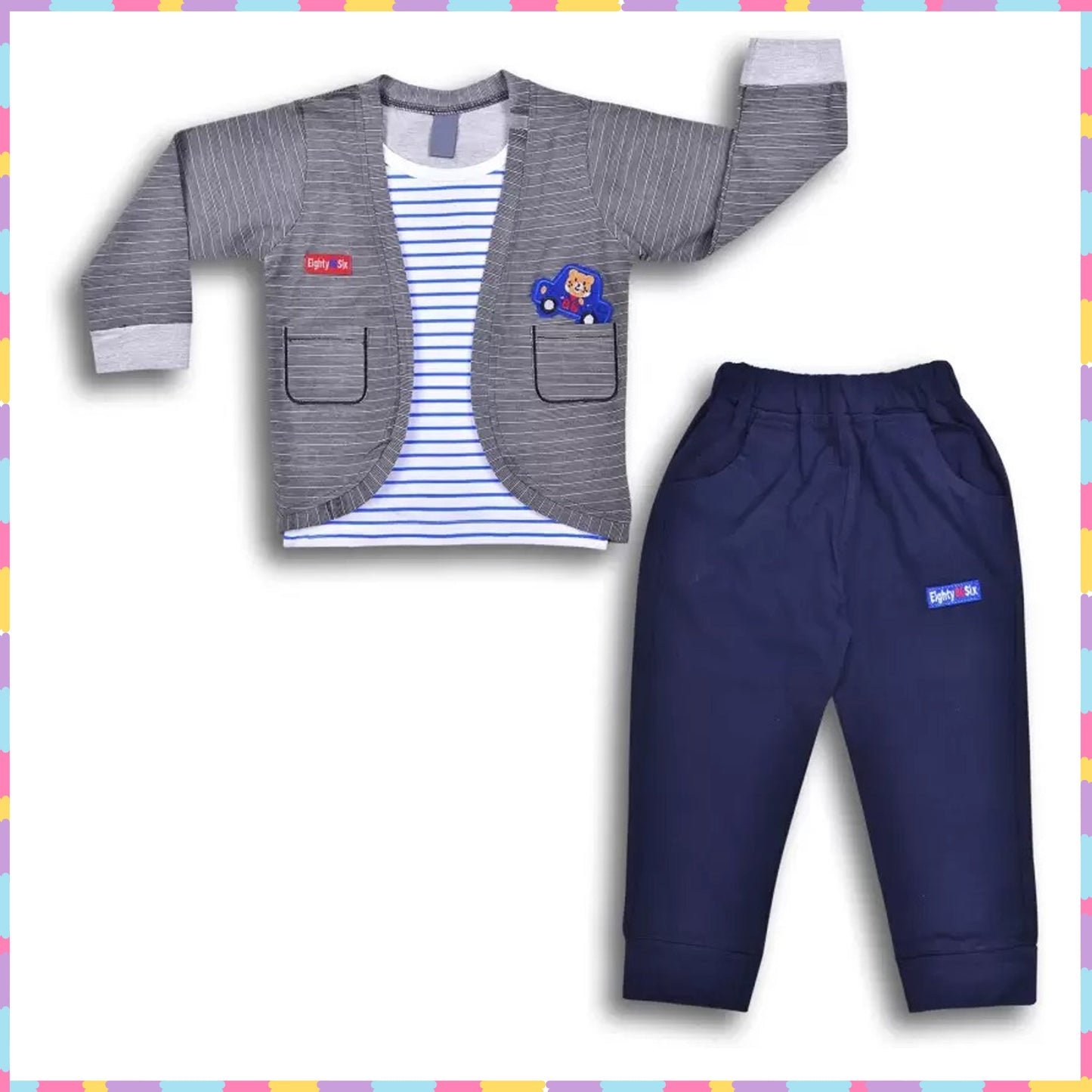 Cotton Clothing Set for Baby Boys hfs613blu