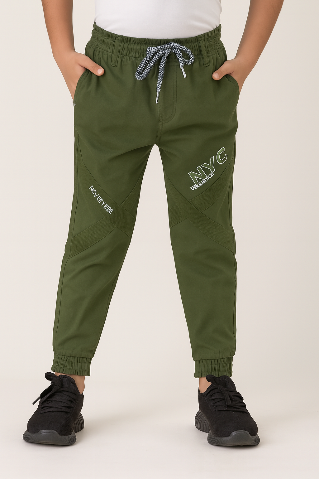 Boys Cotton Elastic Casual Trouser
