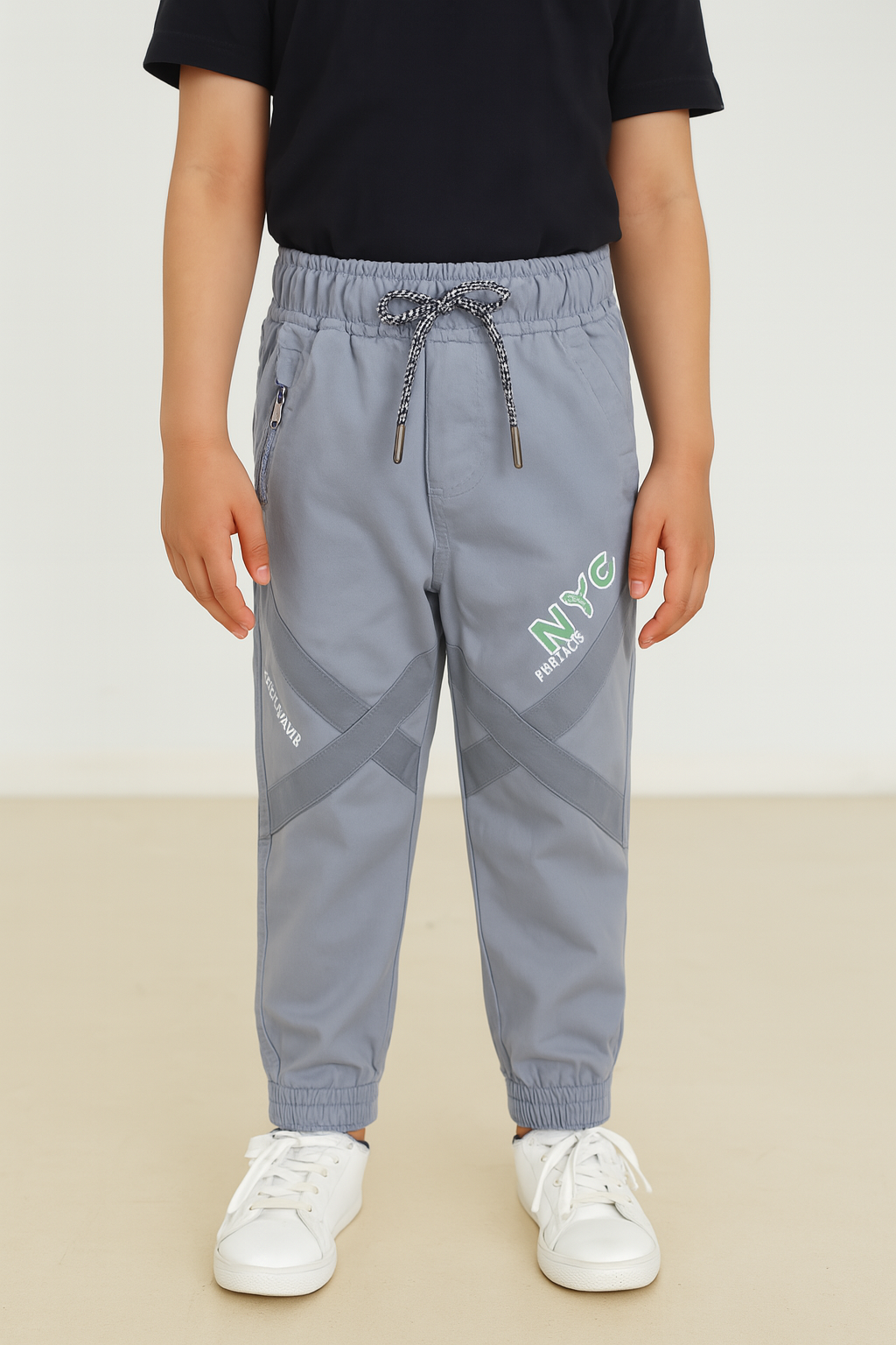 Boys Cotton Elastic Casual Trouser
