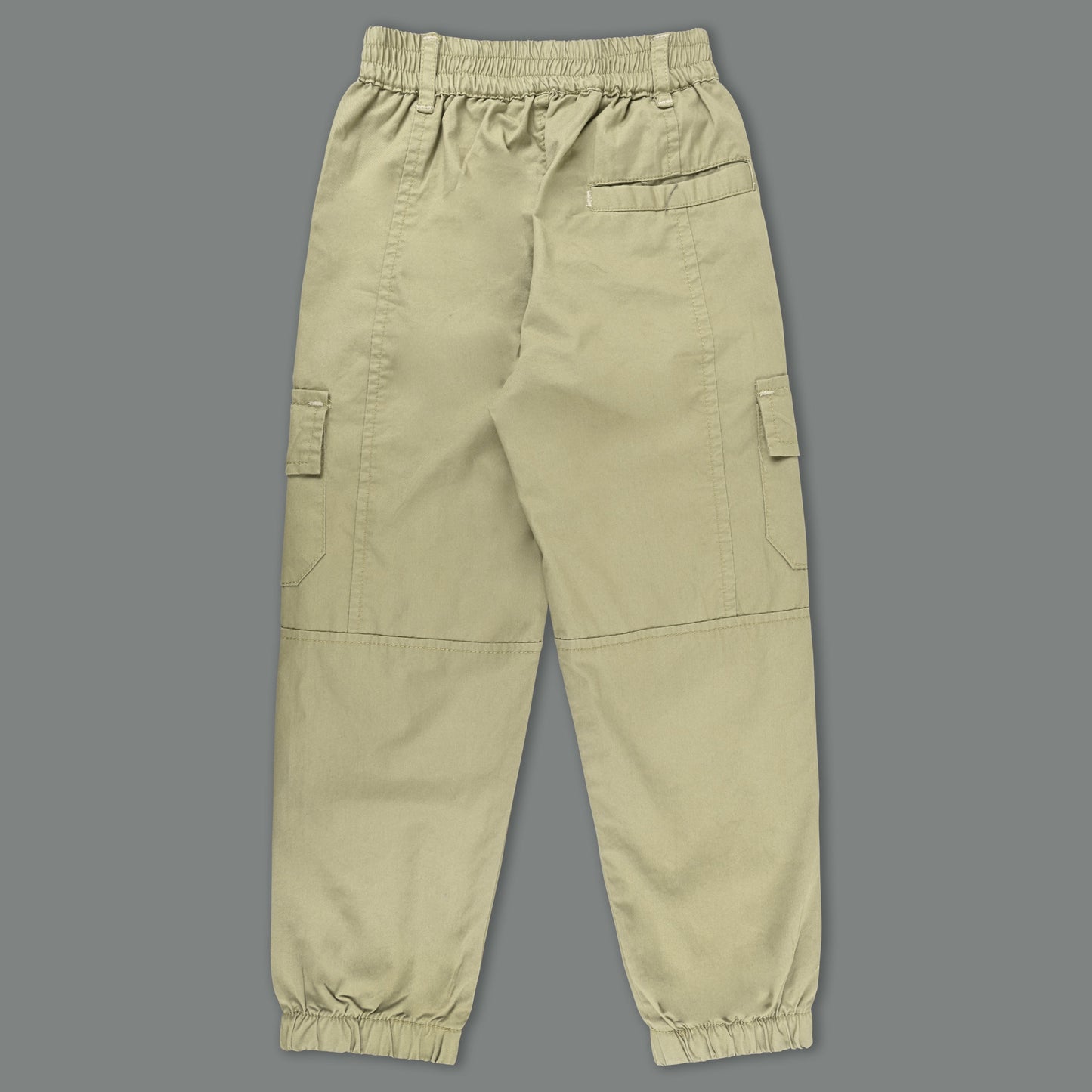 Boys Zipper Detail Elastic Waist Cotton Cargo Trouser