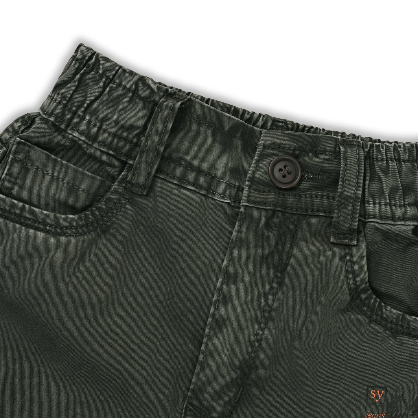 Boys Elastic Waist Cargo Denim Trouser