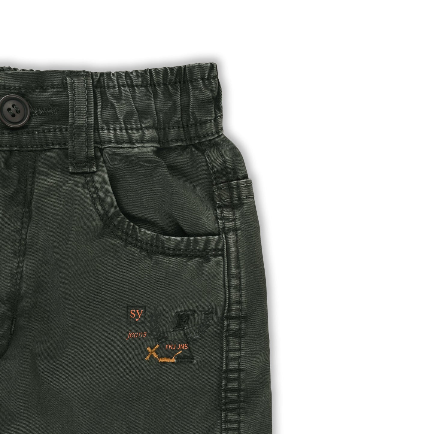 Boys Elastic Waist Cargo Denim Trouser