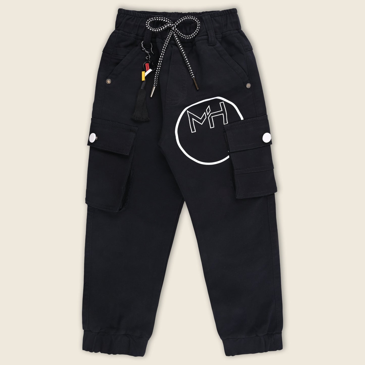 Boys Cotton Cargo Printed Trouser With Belt Accessories