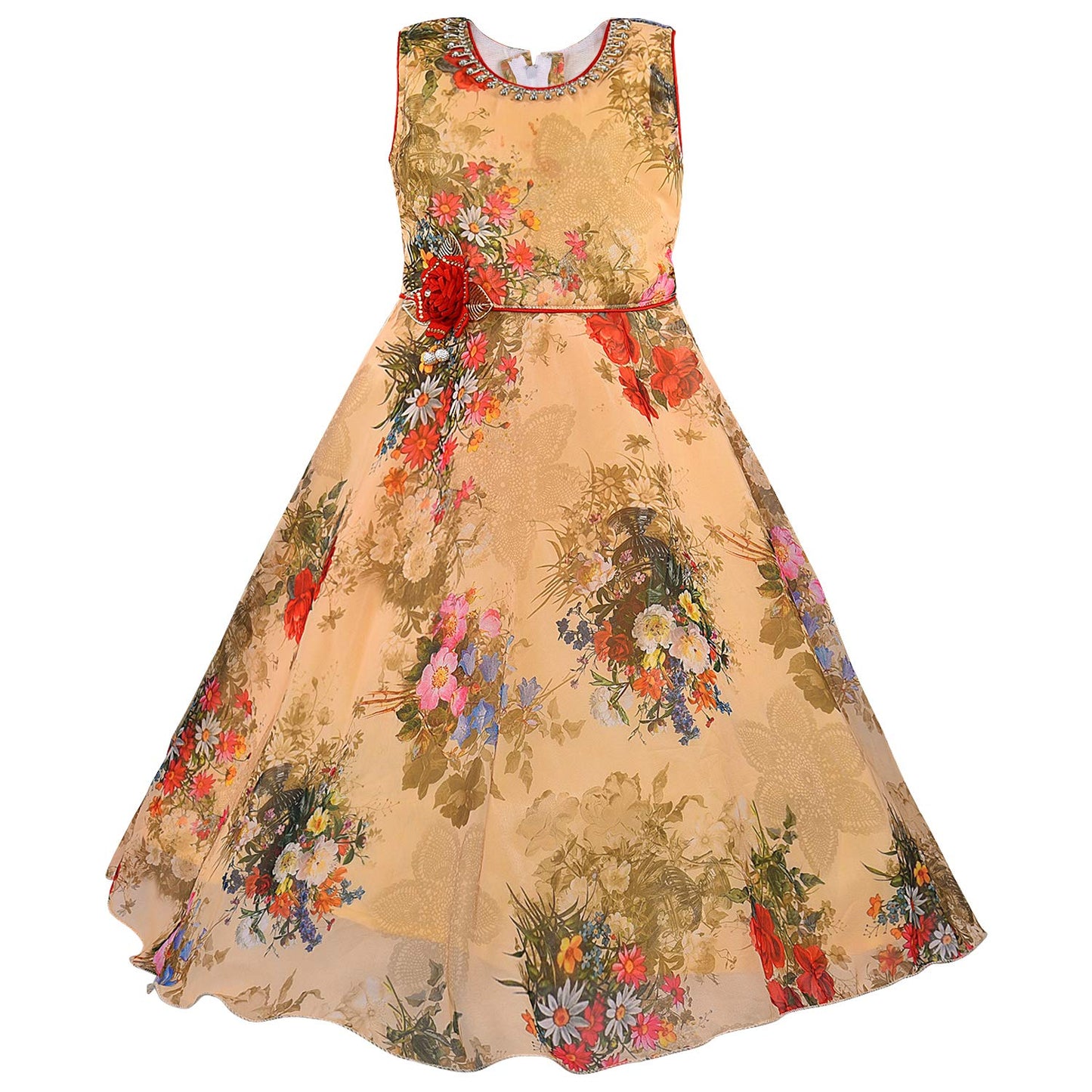 Girls Long Gown Dress-(LF194y)