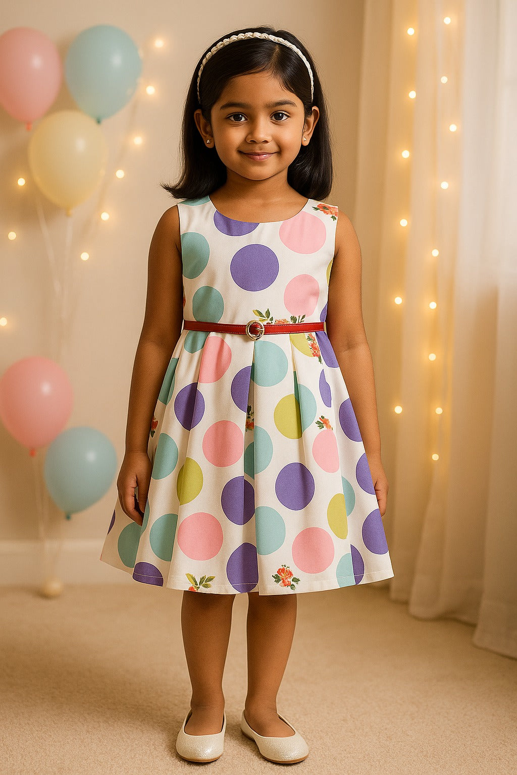 kids Partywear Dress Frock (stn707ppl)