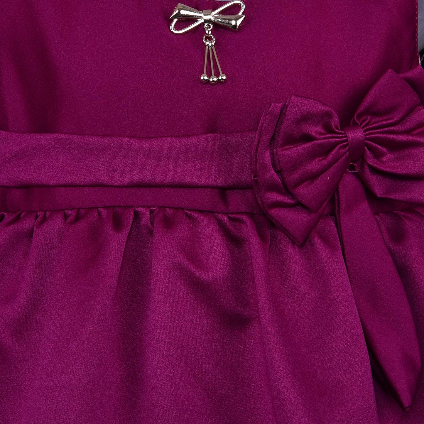 Wine Baby Girls Party Wear Dress