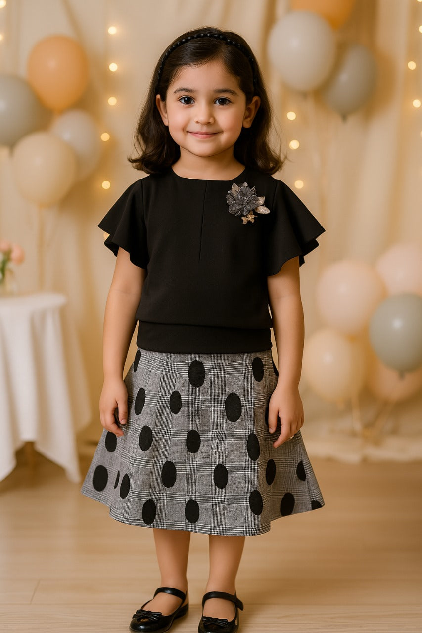 Baby Girls Partywear Frock Dress (stn751blk)
