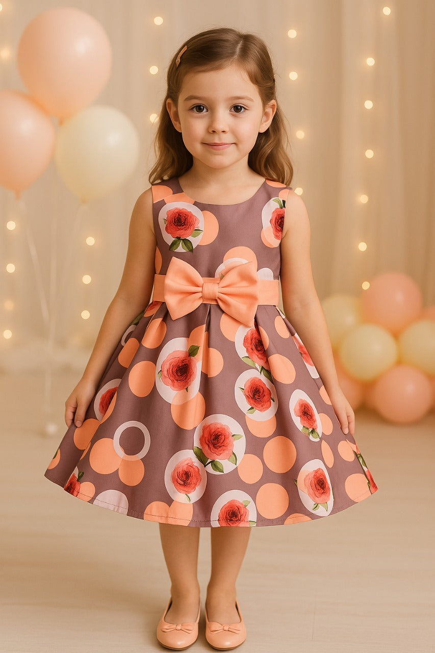 Baby Girls Frocks Dress for Girls-(stn772pch_Peach_5-6yrs)